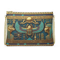Luxury Egyptian Scarab Leather Bag with Isis & Horus – Gold Mythology