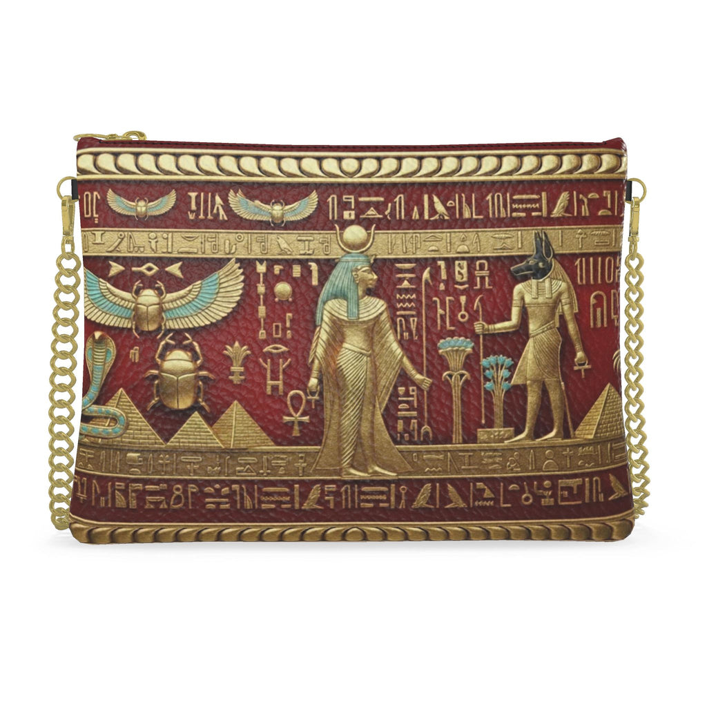 Crossbody Bag With Chain Pharaoh Red Leather Crossbody Bag | Isis