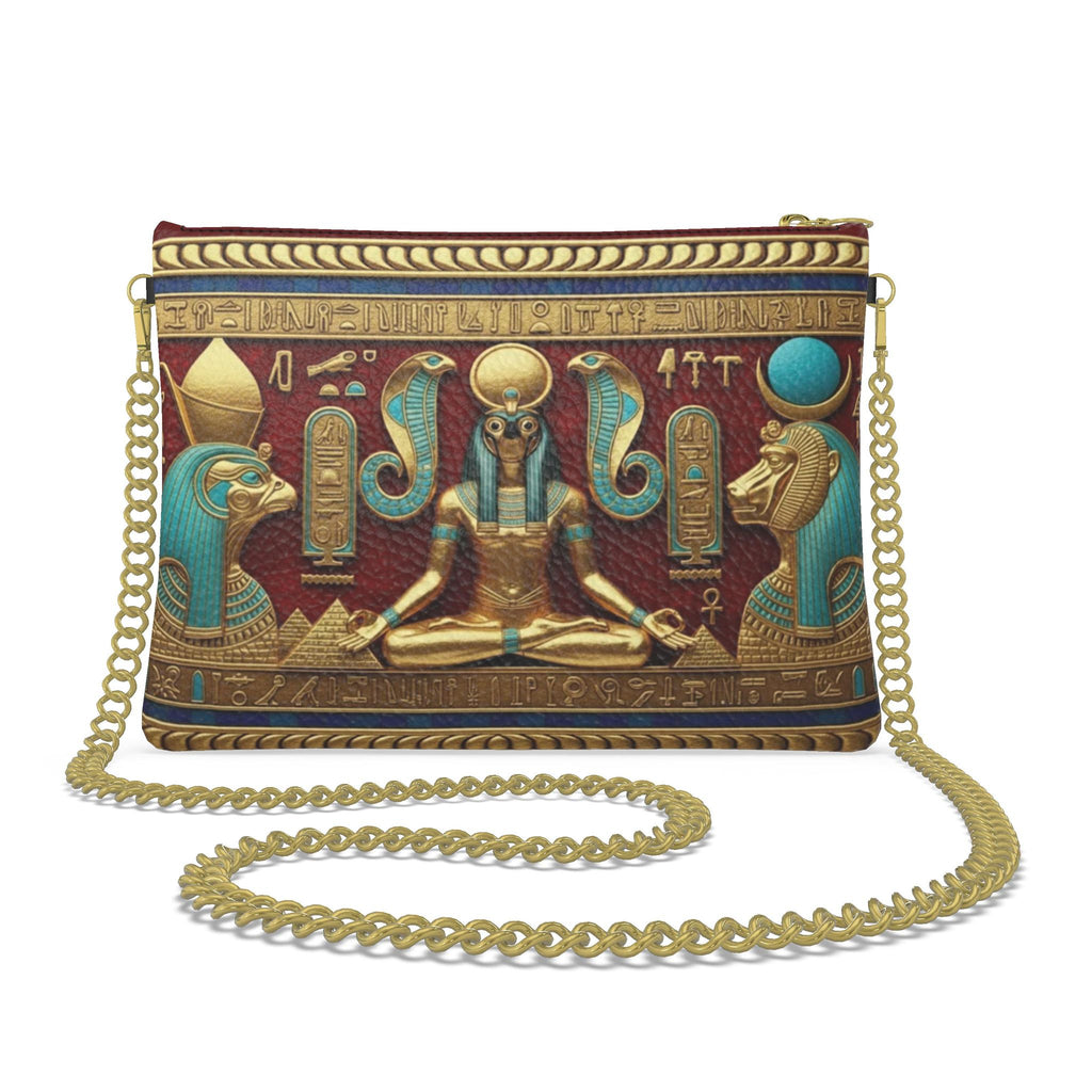 Pharaoh Red Velvet Bag | Ra Meditation Gold Artwork | Egyptian Deities
