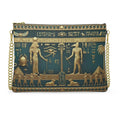 Emerald Green Pharaoh Bag | Isis & Ra Gold Artwork | Egyptian Deities