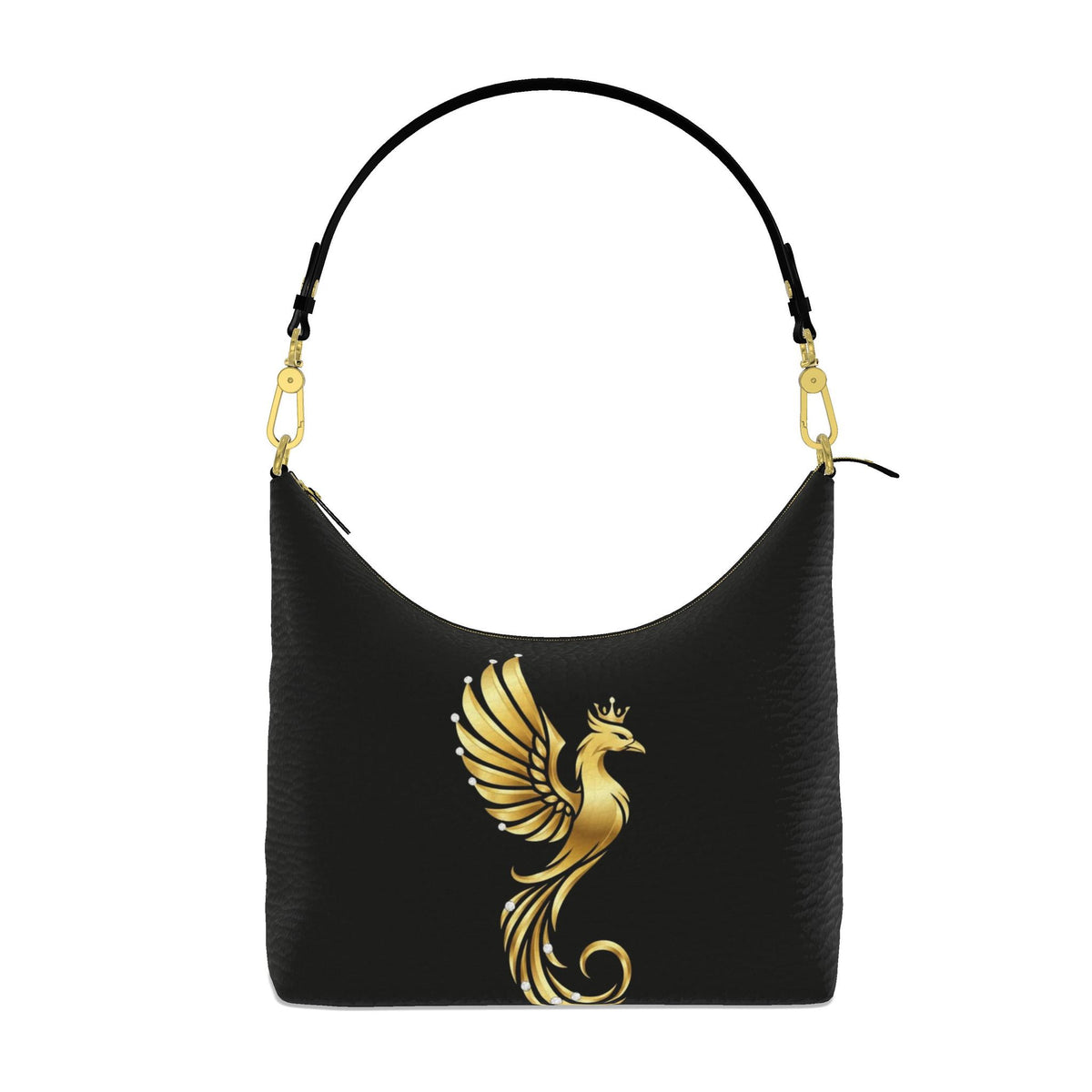 Square Hobo Bag Golden Bird Square Hobo Bag – Majestic Crowned Design