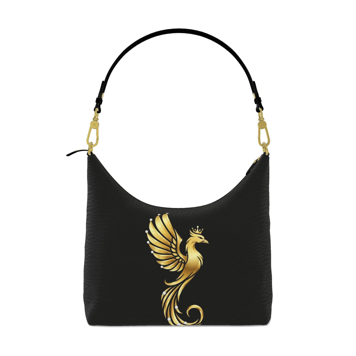 Square Hobo Bag Golden Bird Square Hobo Bag – Majestic Crowned Design