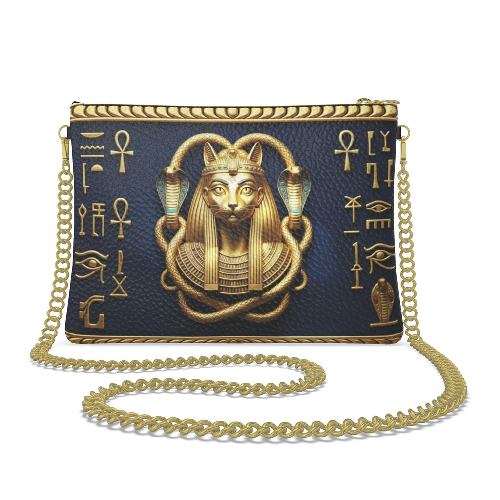 Crossbody Bag With Chain Navy Pastel Crossbody Bag  Gold Frame Elegant