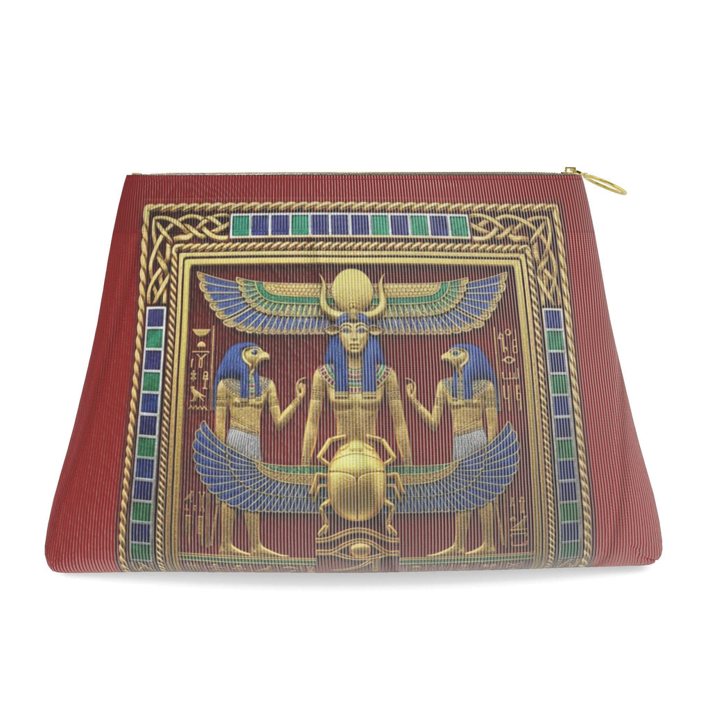 Regal Egyptian Red & Gold Nappa Leather Clutch