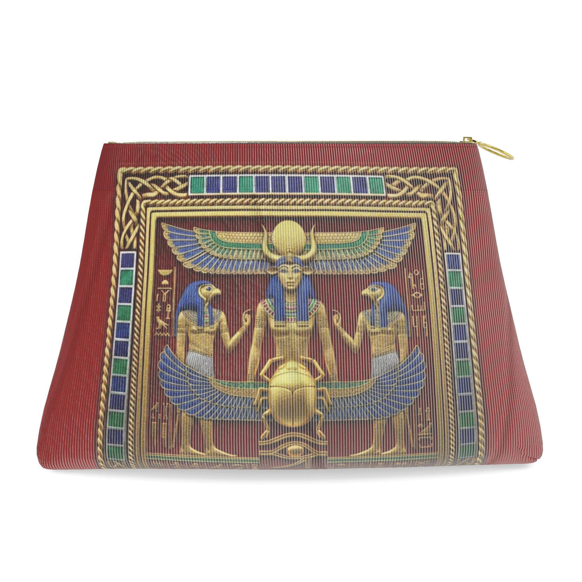 Regal Egyptian Red & Gold Nappa Leather Clutch