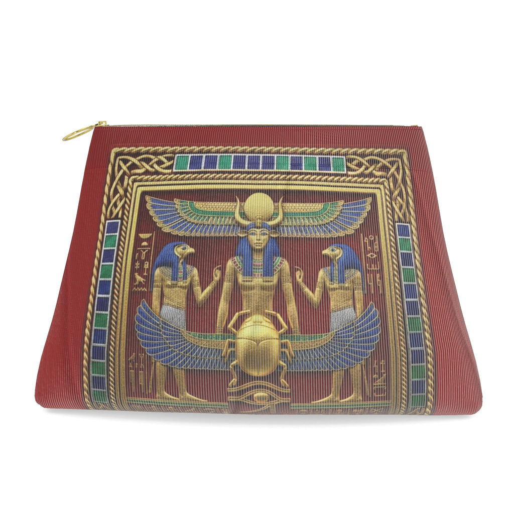 Regal Egyptian Red & Gold Nappa Leather Clutch