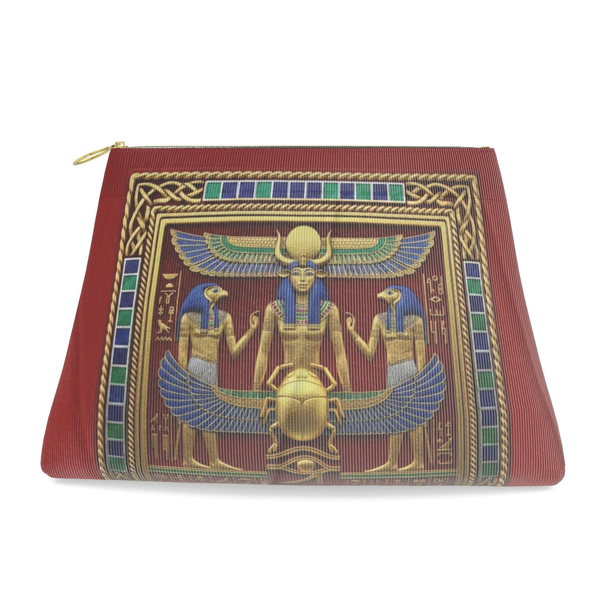 Regal Egyptian Red & Gold Nappa Leather Clutch