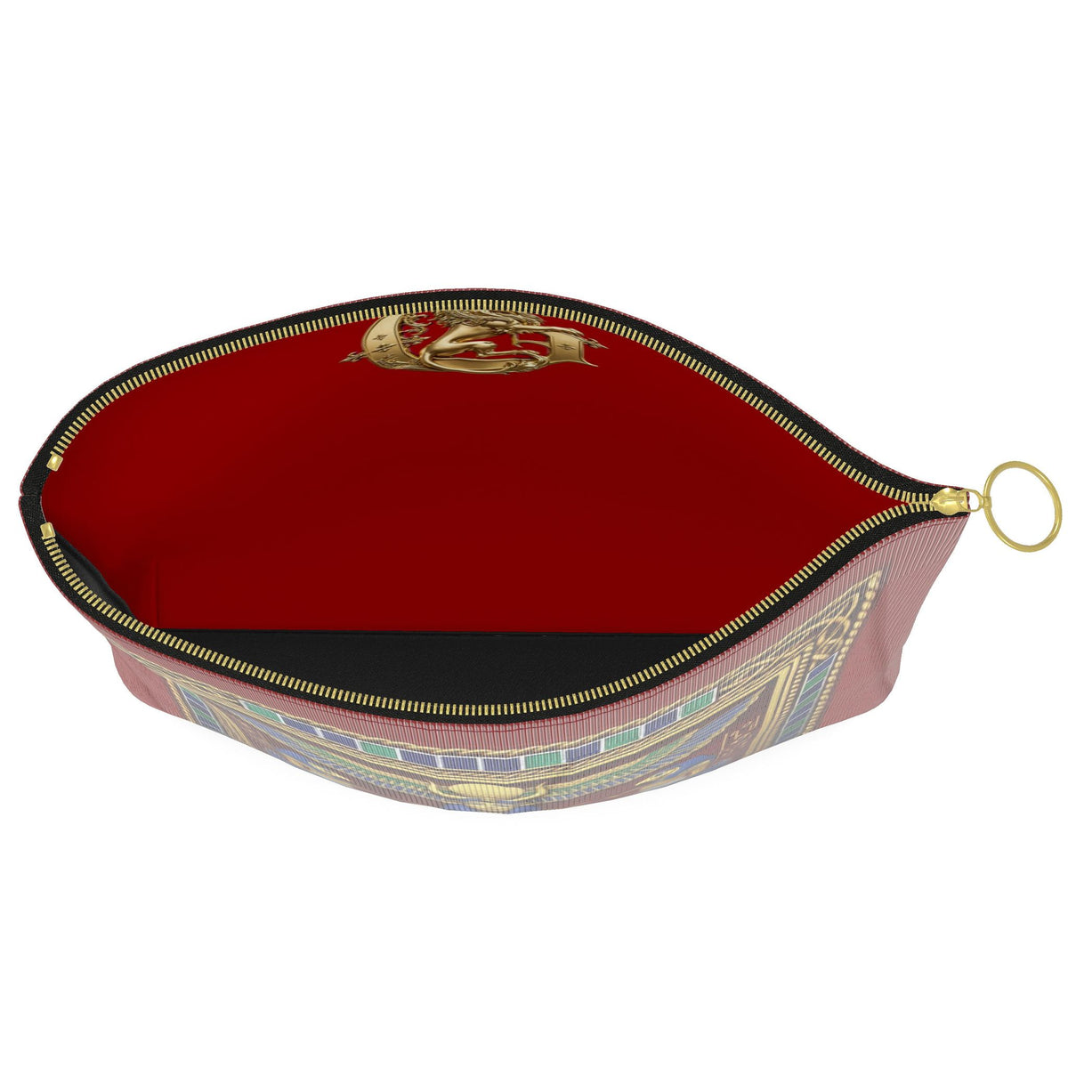 Regal Egyptian Red & Gold Nappa Leather Clutch