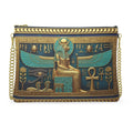 Divine Wings of Isis: Turquoise & Gold Egypt Crossbody Bag With Chain