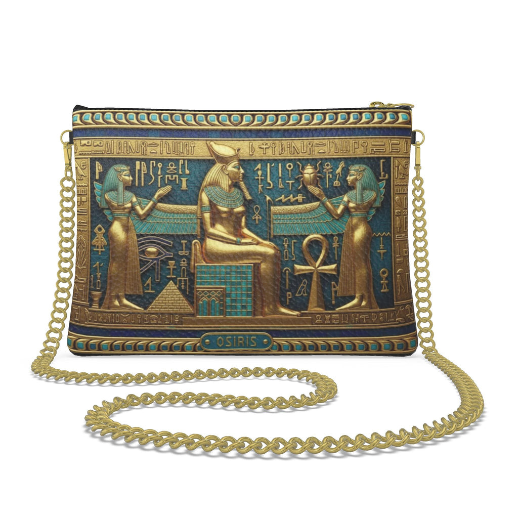 Osiris Eternal Throne: Gold & Turquoise Royal Crossbody Bag With Chain
