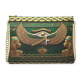 Emerald Eye of Horus: Winged Protection LuxuryCrossbody Bag With Chain