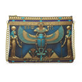 Sacred Blue Scarab: Lapis & Gold Protective Crossbody Bag With Chain