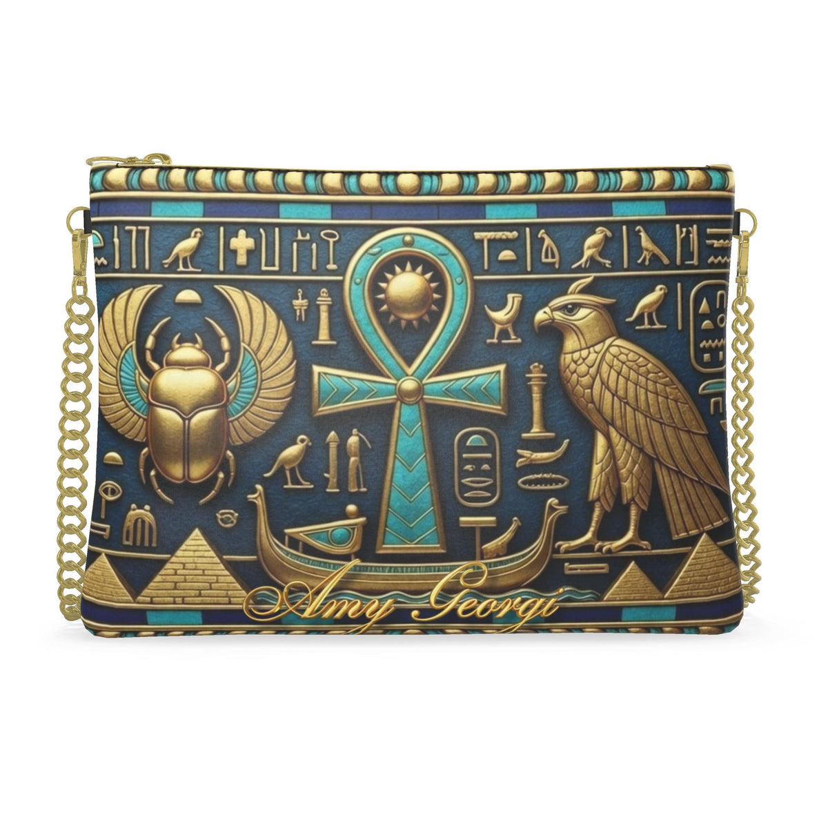 Ancient Egyptian Heritage Clutch - Scarab & Ankh Edition