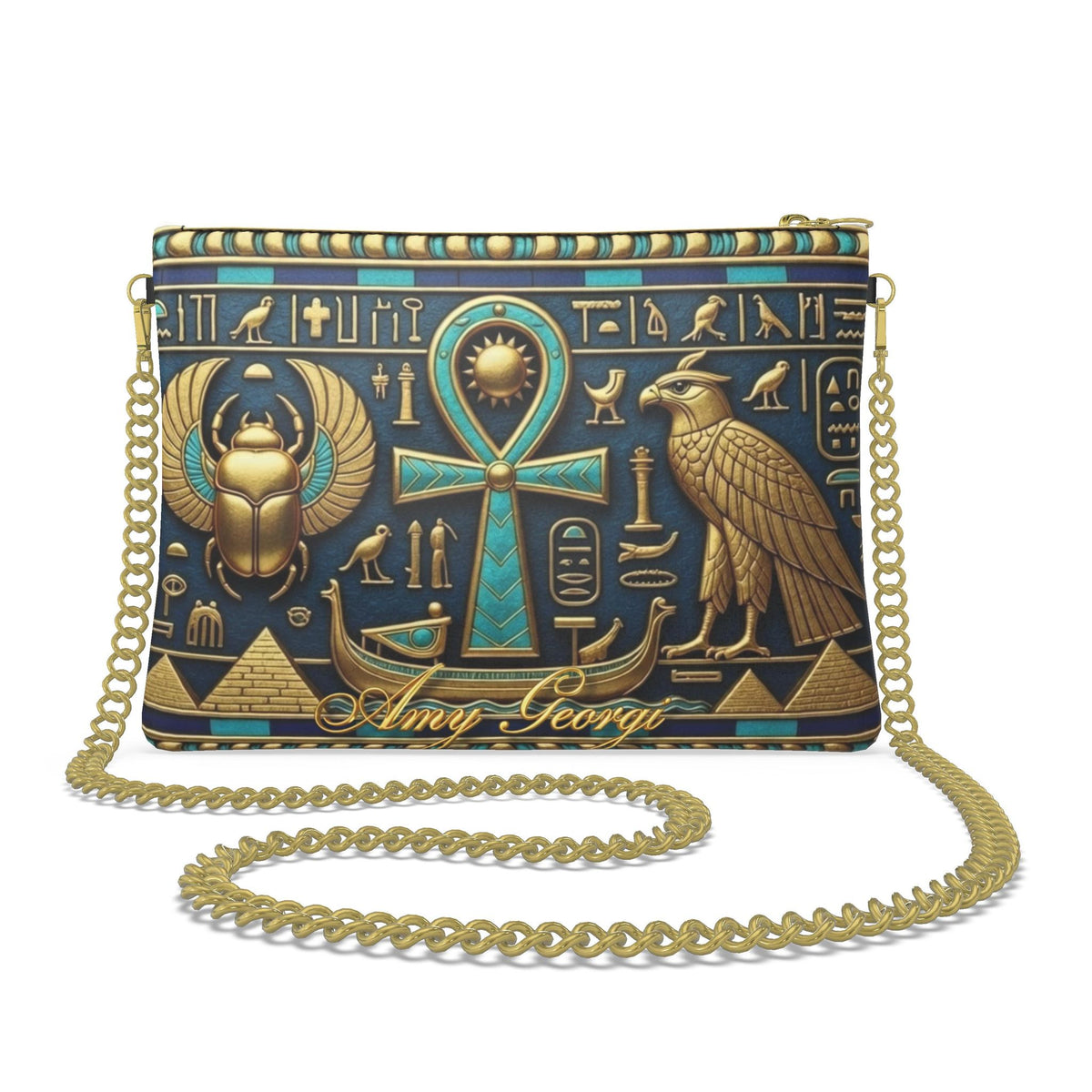 Ancient Egyptian Heritage Clutch - Scarab & Ankh Edition
