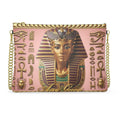 Nefertari's Elegance: Artisan Gold & Pink Egyptian Heritage Clutch Bag