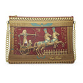 Golden Frame Ahmose War Chariot Bag – Red Velvet Egyptian King Leather