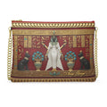 Sacred Bastet & Lotus: Crimson Gold Heritage Chain Bag
