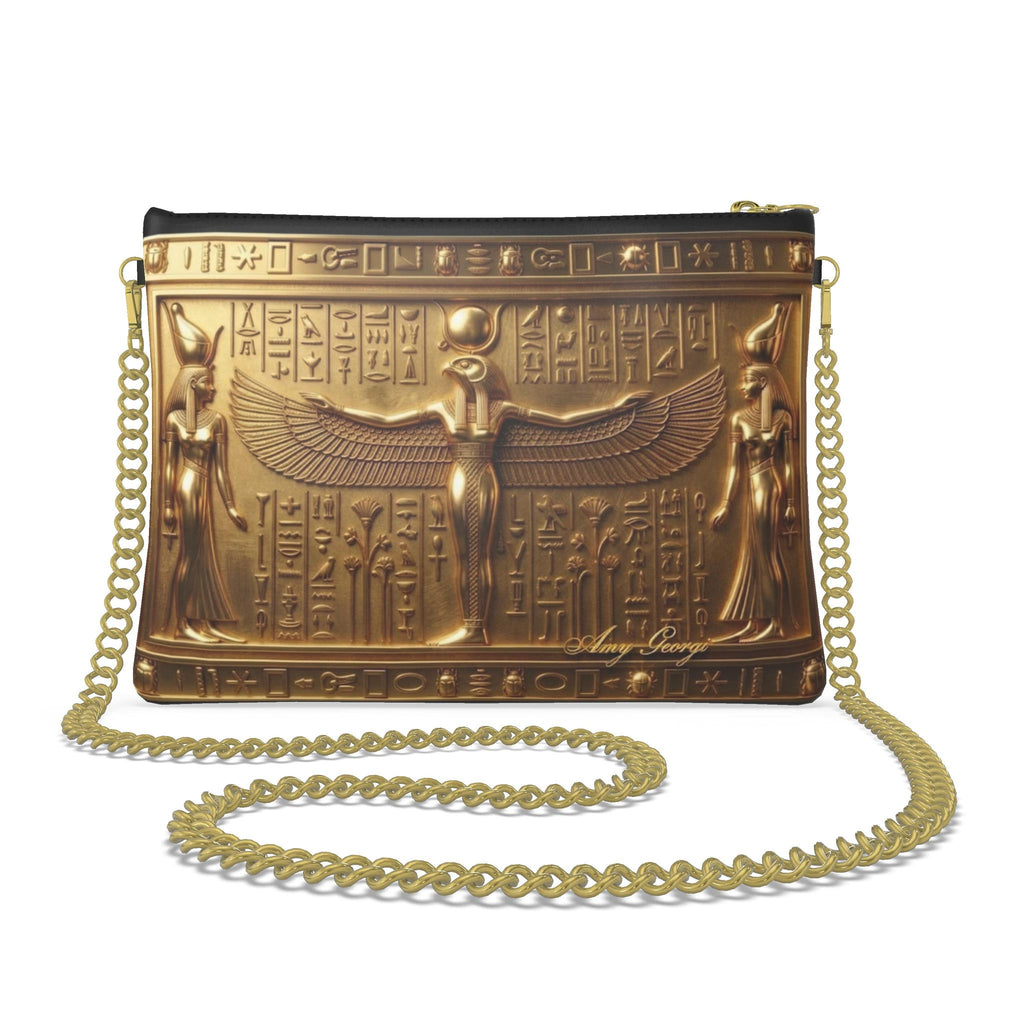 Ra-Horakhty Solar God Crossbody Bag, Egyptian Temple Relief Art Purse,