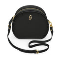 Round Box Bag Black Nappa Leather Circle Bag, Handmade in UK