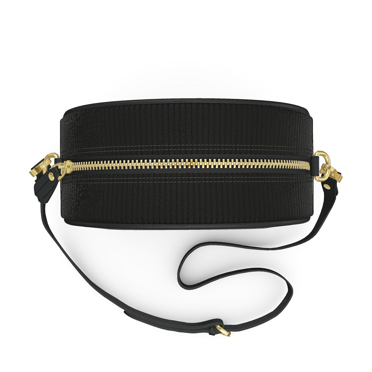 Round Box Bag Black Nappa Leather Circle Bag, Handmade in UK