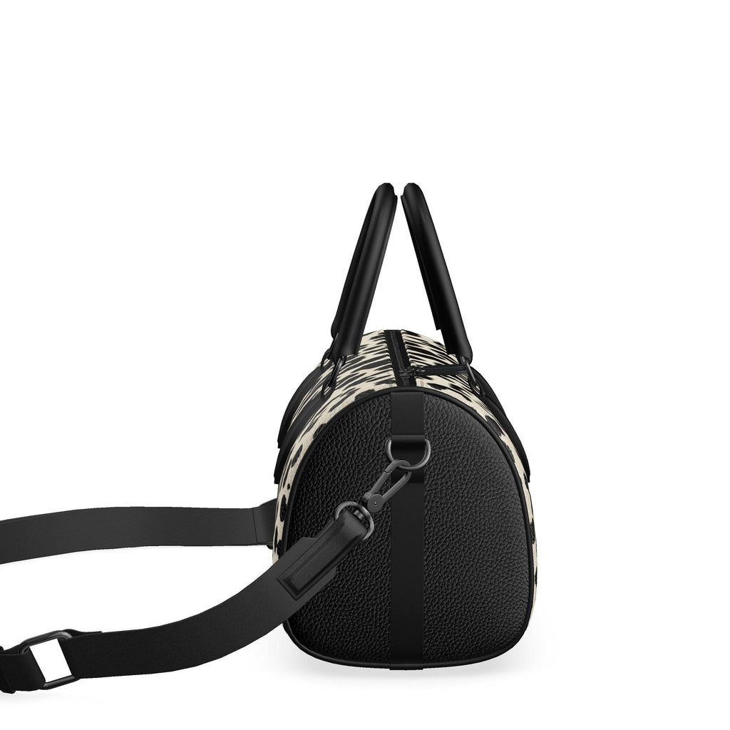 Mini Tiger Print Leather Barrel Bag, Women's Luxury Boston Bag, Nappa